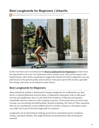 Best Longboards for Beginners