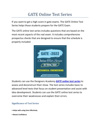 Best Online Test Series For Gate