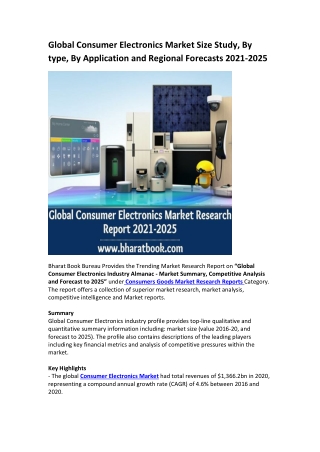 Global Consumer Electronics Market Research Report 2021-2025