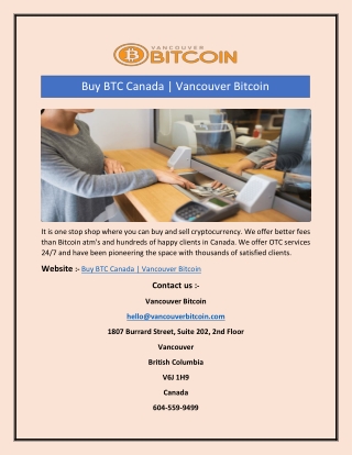 Buy BTC Canada | Vancouver Bitcoin