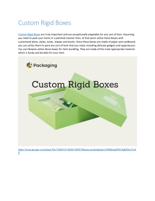 Custom Rigid Boxes