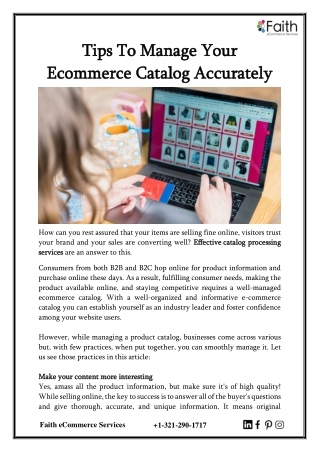 Tips To Manage Your Ecommerce Catalog Accurately