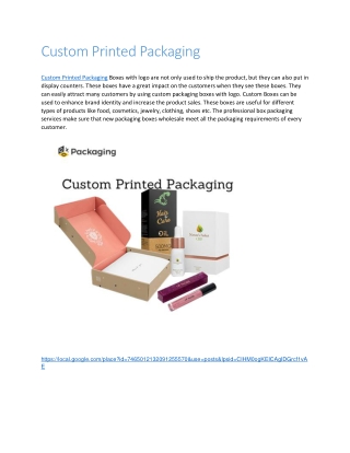 Custom Printed Packaging