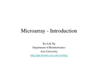 Microarray - Introduction