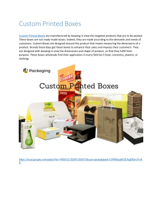 Custom Printed Boxes