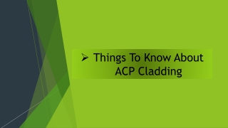 Things To Know About ACP Cladding