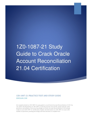 1Z0-1087-21 Study Guide to Crack Oracle Account Reconciliation Certification