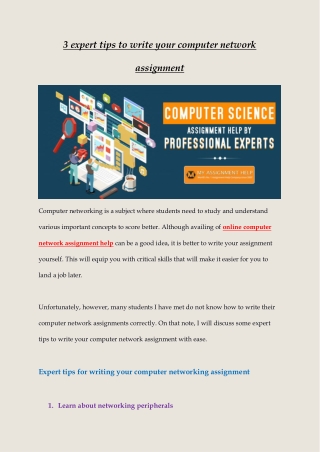 3 Expert Tips to Write Your Computer Network Assignment