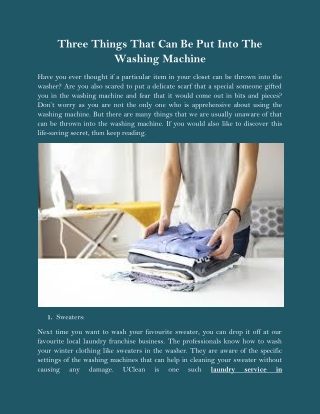Three Things That Can Be Put Into The Washing Machine