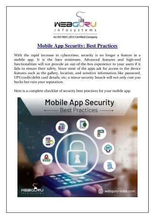 Mobile App Security: Best Practices