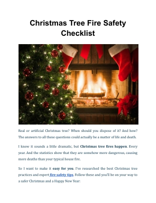 Christmas Tree Fire Safety Checklist