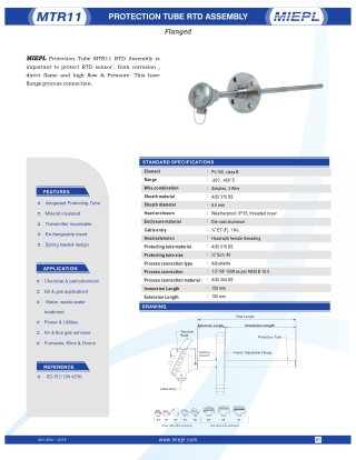 MTR11 Protection Tube RTD Assemble - Flanged | MIEPL