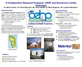 A Collaborative Research Proposal: CEHP and Dominica’s Caribs (Kalinago)