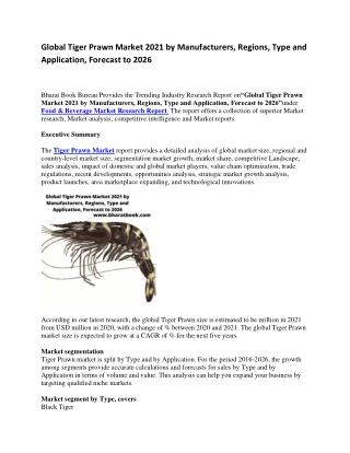Global Tiger Prawn Market 2021 by Manufacturers-converted