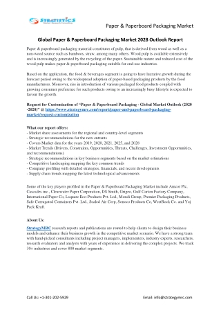 Paper & Paperboard Packaging Market Forecasts to 2028