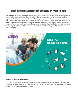 Best Digital Marketing Agency In Vadodara |Dreams Design