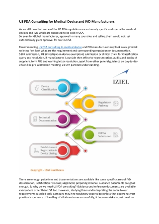 US FDA Consulting for Medical Device and IVD Manufacturers