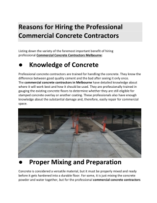 Commercial concrete contractors in Melbourne