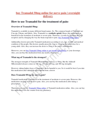 buy Tramadol 50mg online for nerve pain  overnight delivery