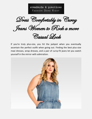 Where To Get Curvy Jeans Women Online | Standards & Practices