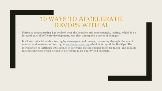 10 Ways To Accelerate DevOps With AI