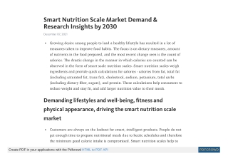 Smart Nutrition Scale Market Demand & Research Insights by 2030