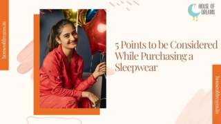 5 Points to be Considered While Purchasing a Sleepwear