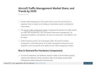 Aircraft Traffic Management Market Share, and Trends by 2030