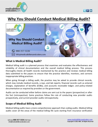 Why You Should Conduct Medical Billing Audit?