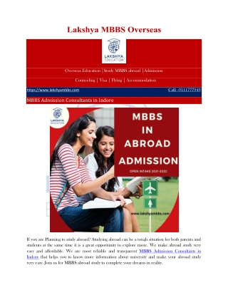 Overseas MBBS Consultant in Indore