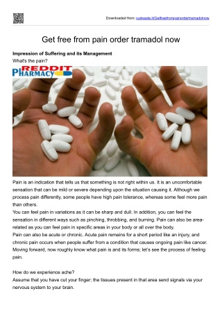Get free from pain order tramadol now