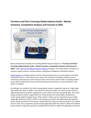 Global Insulin Pumps Market Research Report 2021-2025