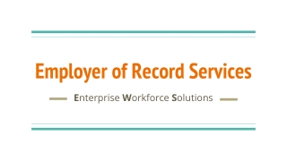 Employer of Record Services - EWS