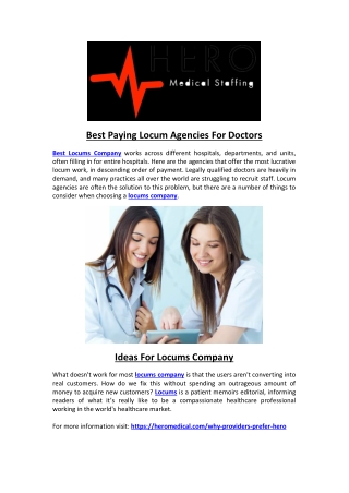 Best Paying Locum Agencies For Doctors