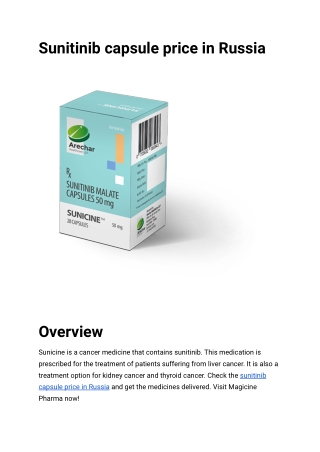 Sunitinib capsule price in Russia