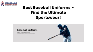 Best Baseball Uniforms - Find the Ultimate Sportswear!