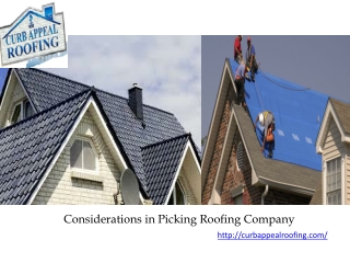 Considerations in Picking Roofing Company