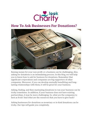 How To Ask Businesses For Donations