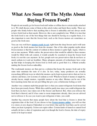 What Are Some Of The Myths About Buying Frozen Food?