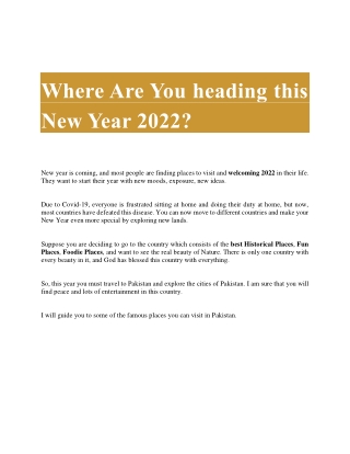 Where Are You heading this New Year 2022?