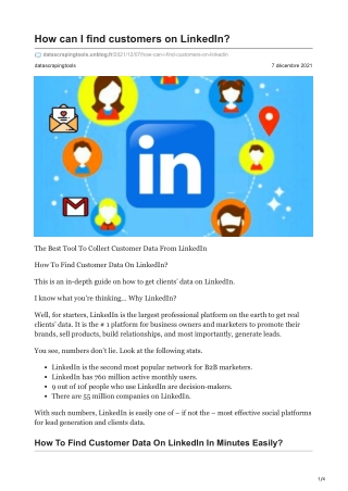 How can I find customers on LinkedIn