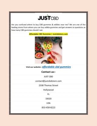 Affordable CBD Gummies | Justcbdstore.com