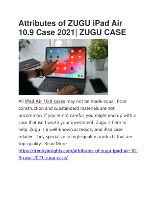 Attributes of ZUGU iPad Air 10