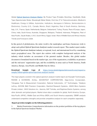 Optical Spectrum Analyzer Market