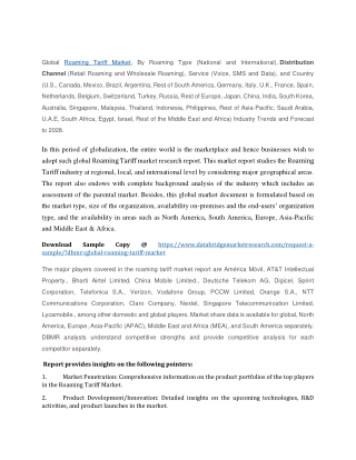 Roaming Tariff Market