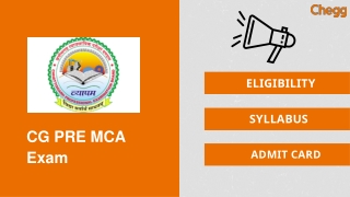 CG PRE MCA Entrance Exam