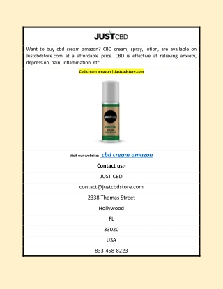 Cbd cream amazon | Justcbdstore.com