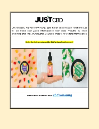 Finden Sie die Informationen über Cbd Wirkung |justcbdstore.de