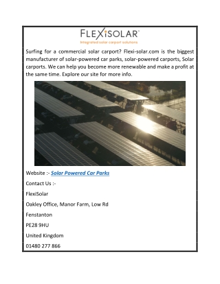 Solar Powered Car Parks  Flexi-solar.com