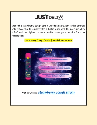 Strawberry Cough Strain | Justdeltastore.com